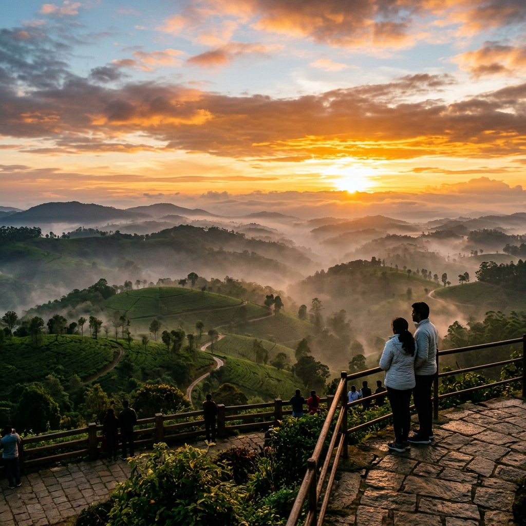 Sunrise at Raja&rsquo;s Seat viewpoint